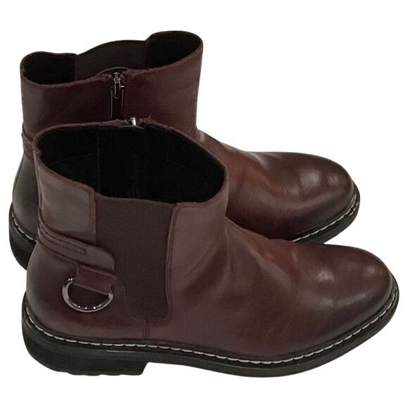 Leather Burgundy Ankle Boots, Franco Sarto, Size 7 - Picture 9 of 13